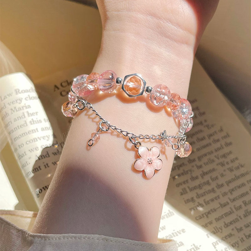 新品粉色樱花diy手链适用华为儿童手表表带5X/5XPro/3Pro/4Pro/3X,淘宝优惠券,粉丝福利购,淘宝优惠卷