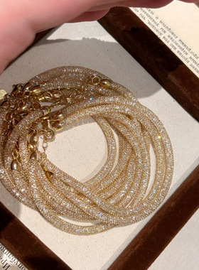 小红书爆款意大利钱袋子手链奢华高级感巨闪碎钻石手工精致手