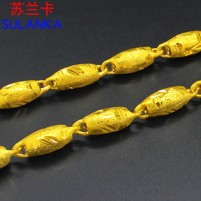 镀金项链男 镂空镀沙金链子粗空心仿金颈饰 婚庆结婚首饰品送男友,淘宝优惠券,粉丝福利购,淘宝优惠卷