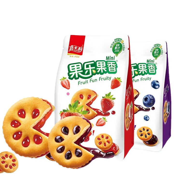 嘉士利果乐果香夹心饼干果酱饼干充饥薄脆早餐零食代餐儿童点心,淘宝优惠券,粉丝福利购,淘宝优惠卷