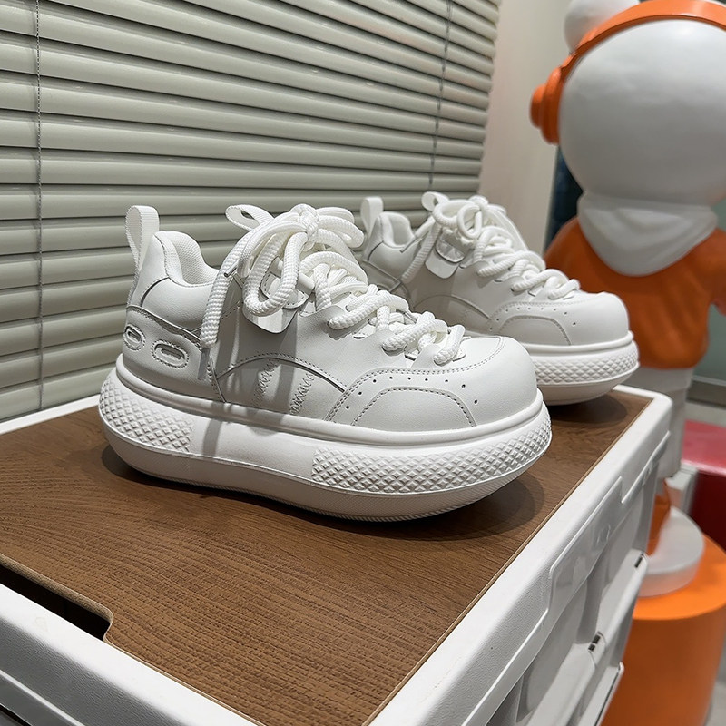 2026春新款松糕厚底胖丁面包鞋女真皮小个子增高休闲运动老爹鞋潮,淘宝优惠券,粉丝福利购,淘宝优惠卷