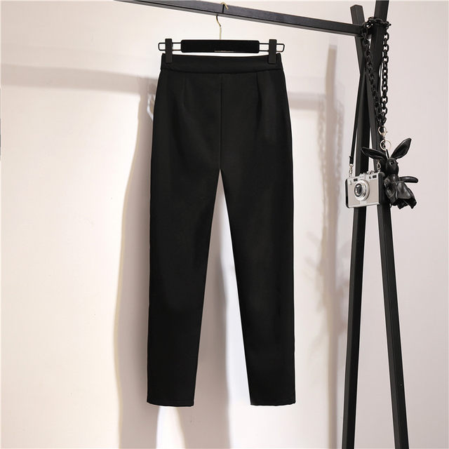 Spring and Autumn Suit Pants Women's High Waist Straight Work Suit Pants