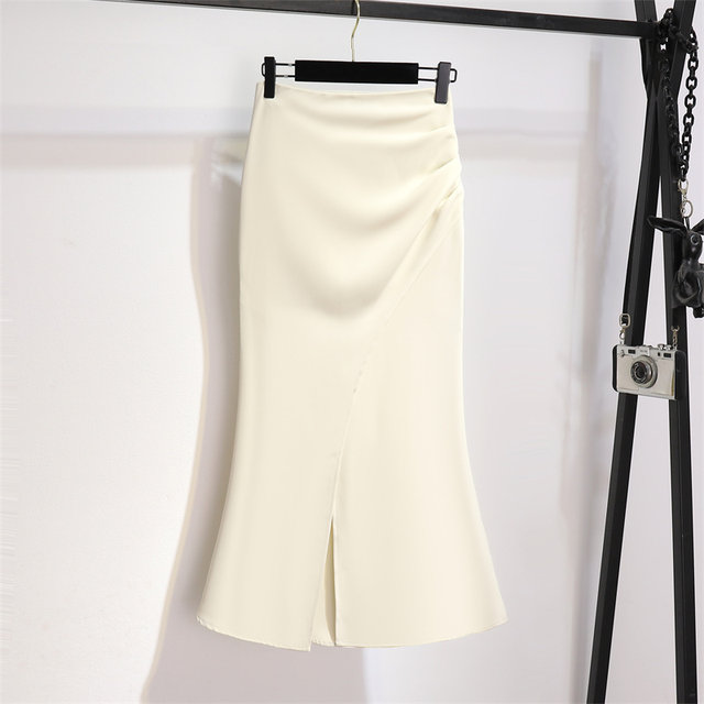 Mid-length fishtail skirt irregular slit suit skirt