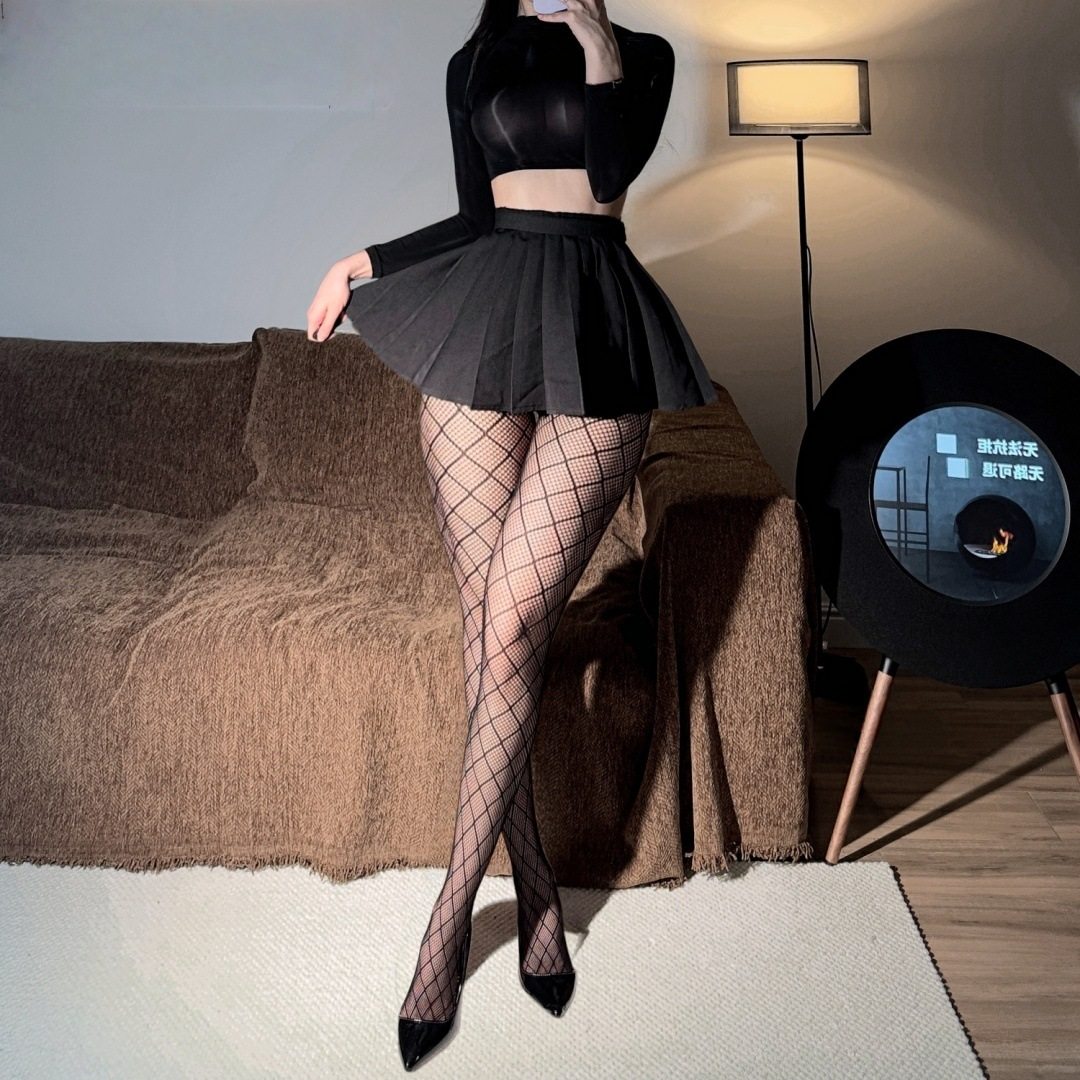 cd变装丝袜性感菱格镂空ts伪娘网袜女装大佬连裤袜显瘦男娘渔网袜,淘宝优惠券,粉丝福利购,淘宝优惠卷