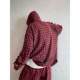 Dannyandzee spring loose retro versatile red and black plaid handsome hooded long-sleeved shirt jacket for men INS