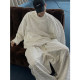 Three-dimensional ethnic style jacquard white sports suit