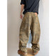 Dannyandzee spring retro 330g twill canvas army green tie-dye old workwear machete pants for men INS