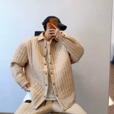 Зимний ретро стеганый золотой зажим, рубашка, мужская куртка, оверсайз