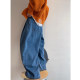 Dannyandzee winter retro heavy washed blue plus velvet thickened warm wide leg jeans men's trousers INS