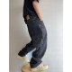 Dannyandzee Spring Retro Heavy Washed Hole Paint Spot Spray Paint Scimitar Pants Black Jeans Men's Trousers