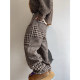 Dannyandzee spring irregular brown houndstooth retro heavyweight warm woolen casual pants men's trousers