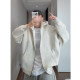 Dannyandzee winter retro versatile 350g heavy velvet thickened warm hooded zipper sweatshirt for men and women