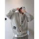 Dannyandzee winter thickened solid color hooded loose versatile layered button thick sweater jacket for men