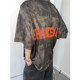 Dannyandzee summer retro street military green tie-dye loose digital printing mesh large short-sleeved T-shirt for men