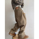 Dannyandzee spring retro tiger pattern webbing loose thickened brown warm woolen material scimitar pants men's trousers