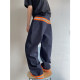 Dannyandzee spring retro street style raw cow color spliced ​​reflective strip cuffed jeans scimitar pants for men