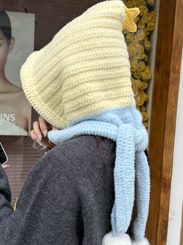 一坨肥猫猫 手工编织diy自制毛线钩针自制成人儿童星星帽子材料包 - 图2