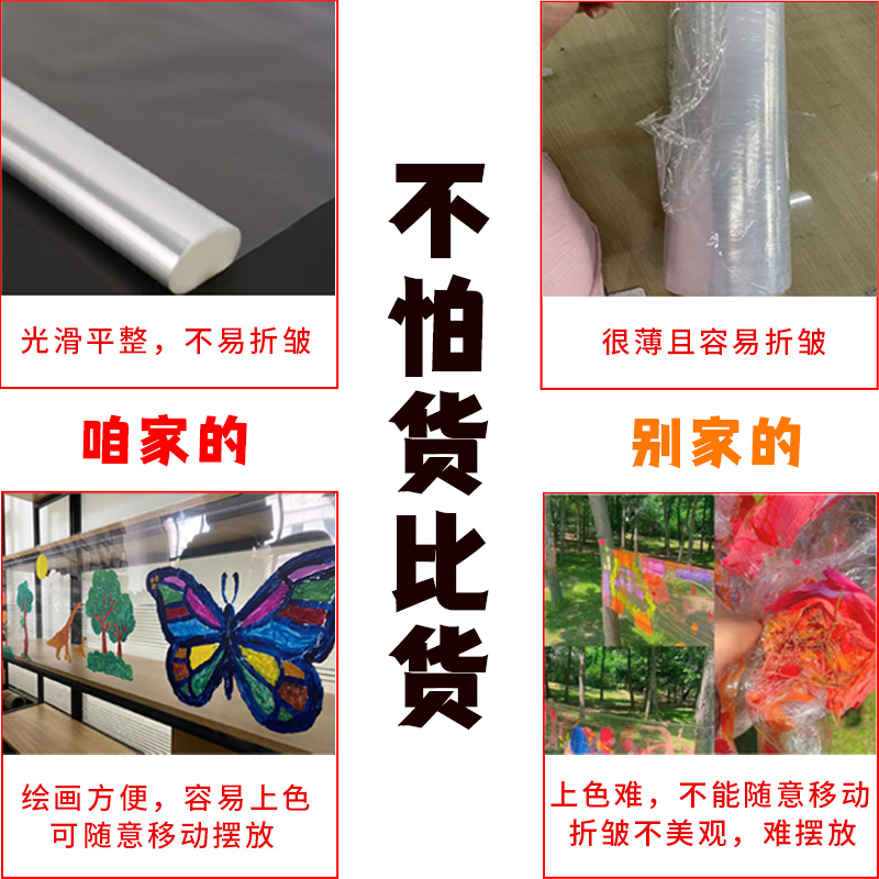 幼儿园绘画保鲜膜儿童diy不打皱平整涂鸦保鲜膜户外画画保鲜膜-图0