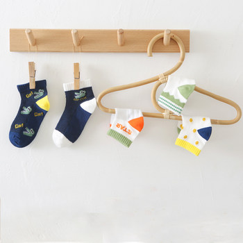 ຖົງຕີນເດັກນ້ອຍ Dinosaur Spring and Autumn Boys Spring and Summer Thin Baby Short Mesh Spring Boys' Pure Cotton Ultra-Thin Socks