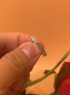 925纯银新款ins潮流行小戒指简约关节扭臂单排仿真百配钻戒无名指