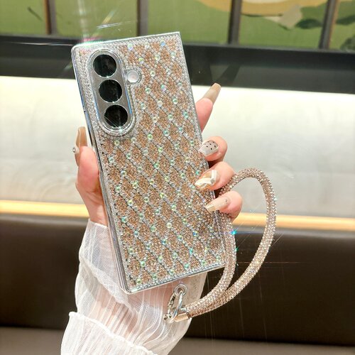 适用于Galaxy三星Zfold7手机壳新款Zfold6保护套折叠屏Zflod5全包防摔Zfold4晶钻手提手链网红女款高级感外壳 - 图1