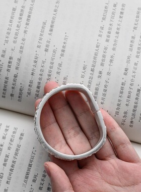 白州造物宝相花足银手镯手工錾刻