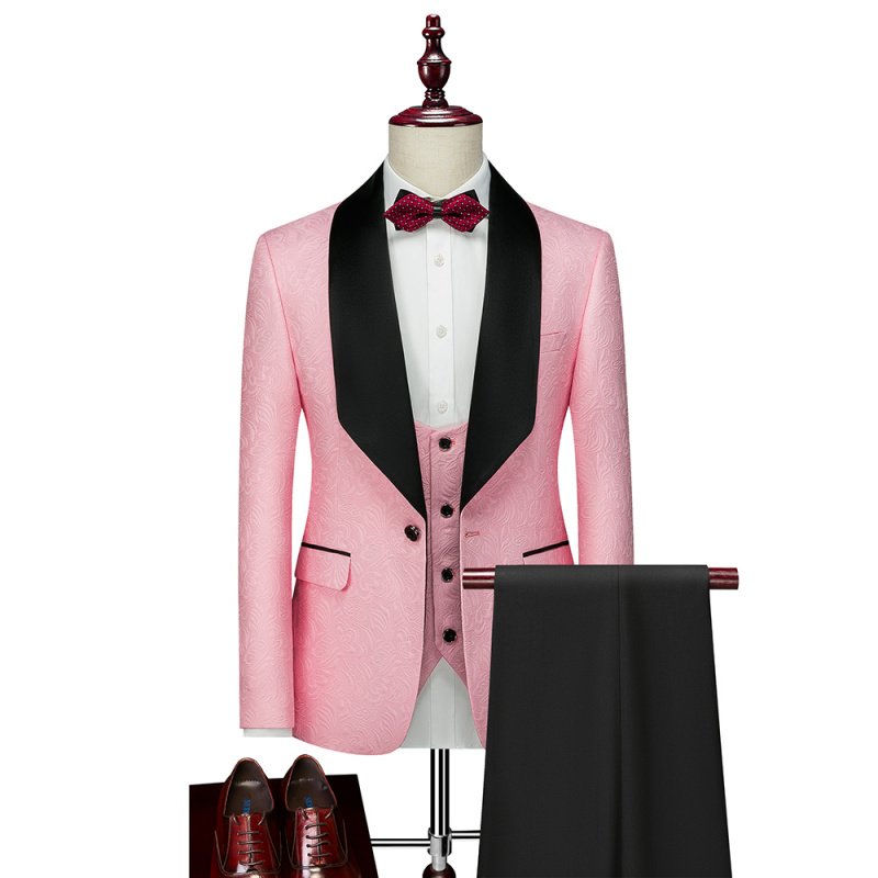 Men's suit+pants+vest Tuxedo Suit Male Suits formal clothes - 图0