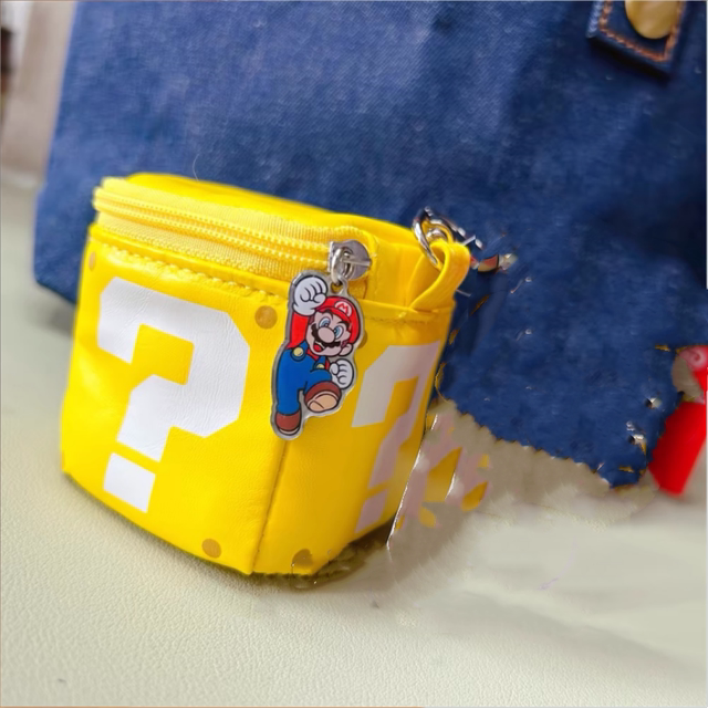 Mario question mark storage bag cute pendant bag coins lipstick earphone mini storage bag