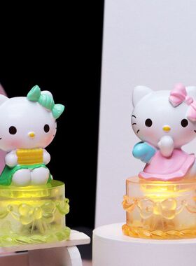 盲盒摆件女孩蛋糕小凯蒂猫树脂