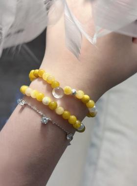 hucares「绿色心情」原创手串百搭闺蜜手串2024年新款