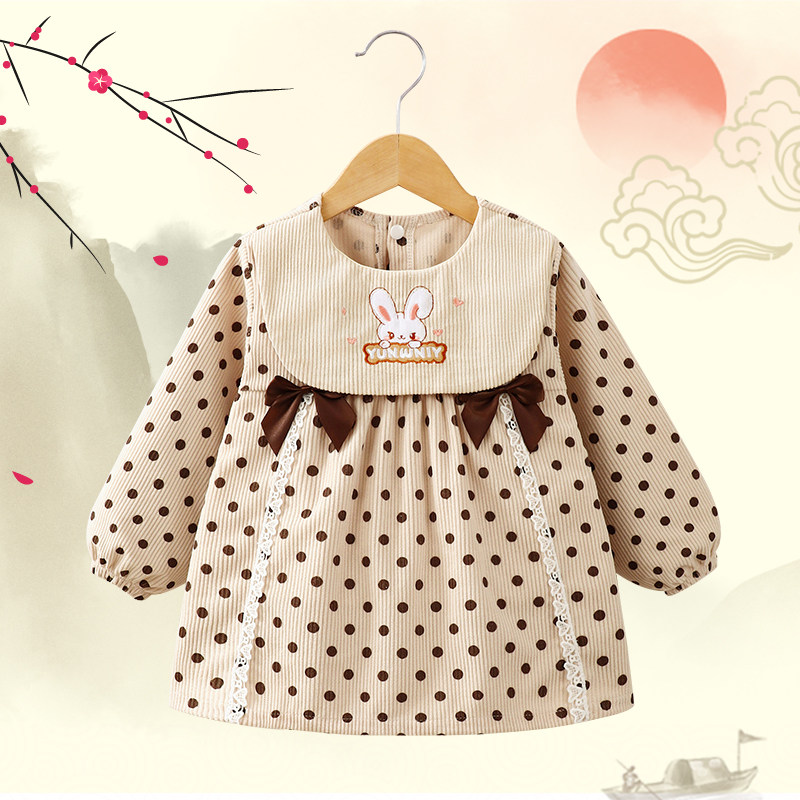 儿童罩衣女宝宝吃饭围兜防水防脏饭兜公主裙洋气围裙秋冬婴儿外穿,淘宝优惠券,粉丝福利购,淘宝优惠卷