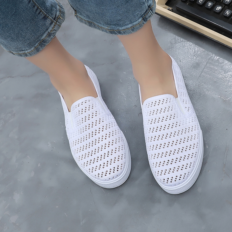 老北京布鞋女飞织女鞋网面鞋透气一脚蹬学生鞋平底软底防滑懒人鞋,淘宝优惠券,粉丝福利购,淘宝优惠卷