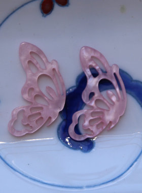 diy蝴蝶紫色发簪耳饰项链坠子