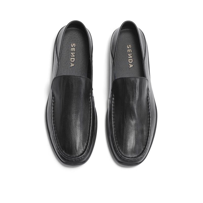 Senda森达男鞋2025新款专柜正品简约休闲皮鞋男平底豆豆鞋1NV01,淘宝优惠券,粉丝福利购,淘宝优惠卷