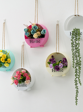 塑料home花篮墙上壁挂装饰