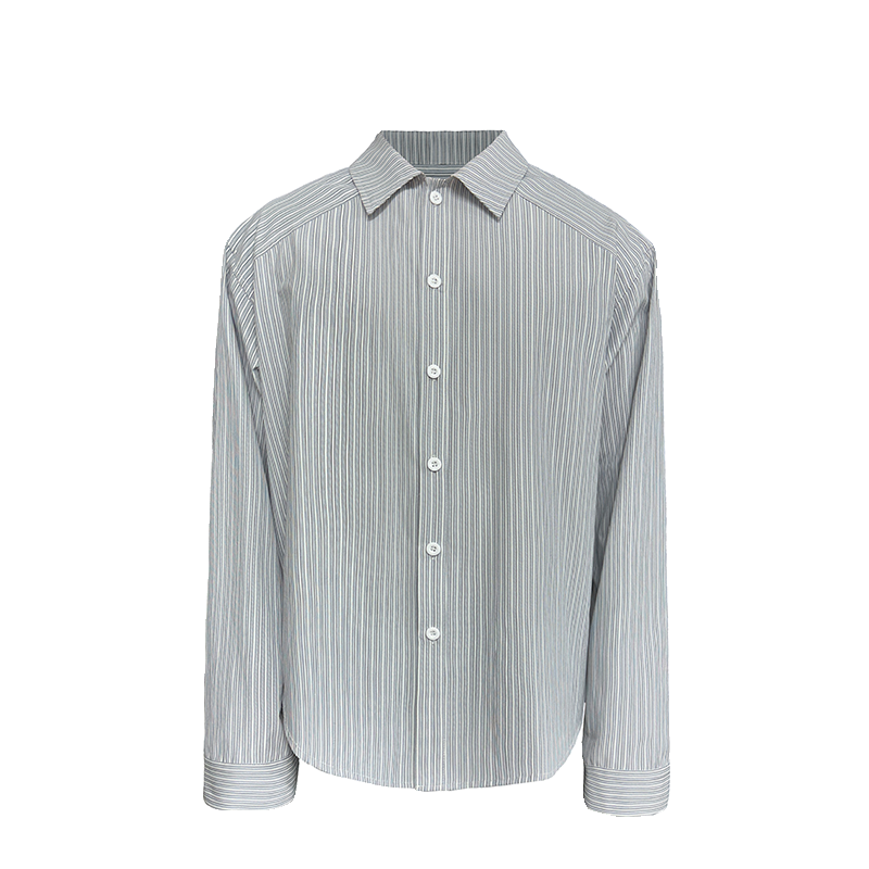 JCAESAR STRIPE SHIRT 间黑条纹衬衫 肩甲拼布栽片 大廓形结构 - 图2