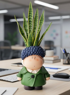 梵高多肉水泥花盆北欧桌面摆件