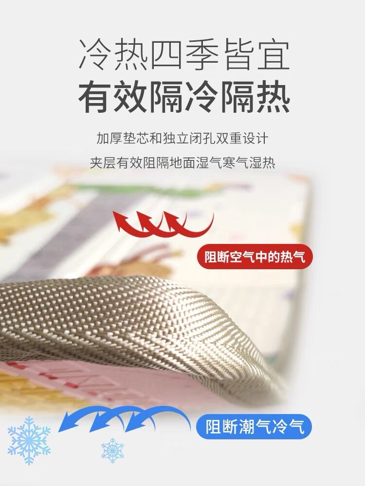 宝宝爬行垫可折叠带包边安全无味婴儿爬爬垫柔软加厚儿童防摔地垫