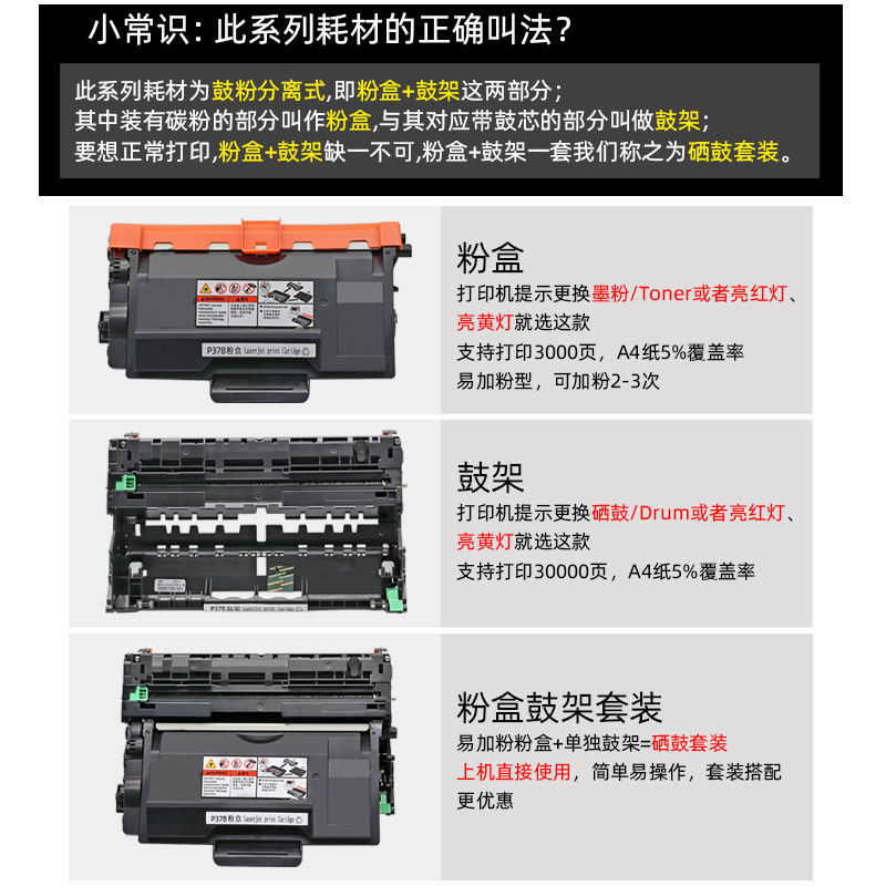 DAT适用富士施乐P378dw硒鼓DocuPrint P378d粉盒P378db M378df打印机墨盒M378d CT203110碳粉CT351174硒鼓架 - 图3