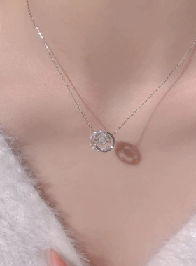 999纯银2024新款爆款锁骨链项链女士款双C灵动吊坠生日礼物送女友