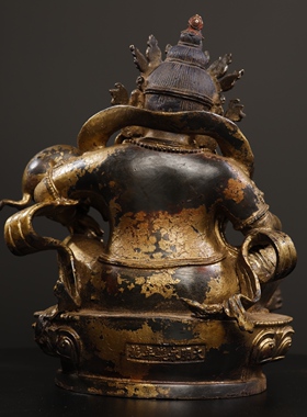 黄财神黄铜拓金藏佛仿古铜器佛像客厅佛堂桌面供奉装饰工艺品摆件