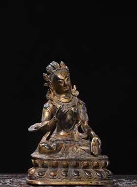 观音菩萨神藏传密宗佛像黄铜仿古铜器客厅佛堂供佛桌面装饰品摆件