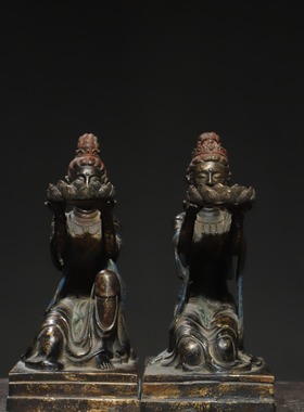 古玩纯铜侍女油灯铜器烛台宫灯家居里用办公风水装饰礼品摆件古董