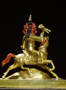 密宗吉祥天母佛像尼泊尔进口全手工藏传吉祥天女铜像家用供奉摆件