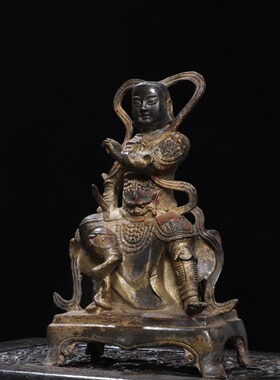 真武大帝佛像黄铜仿古拓金玄武祖师家居用佛堂供佛桌面装饰品摆件