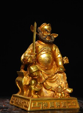 钟馗佛像摆件纯铜鎏金魁星点斗钟馗天师家居装饰天师伏魔天官赐福