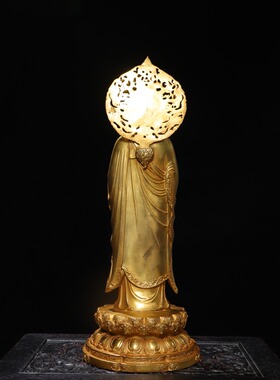 地藏王菩萨佛像藏传密宗纯黄铜全鎏金家居用佛堂客厅供奉桌面摆件
