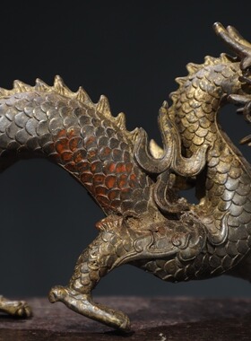 龙摆件纯铜金木水火土五行神龙摆件桌面装饰品生肖龙五爪金龙汉龙
