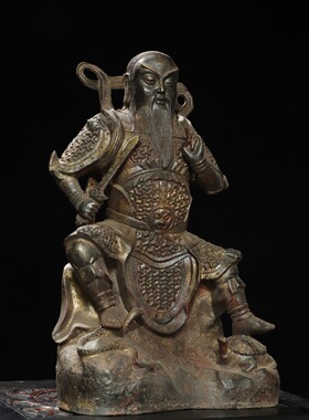 玄天上帝神佛像纯铜器雕仿古玄真武大帝家居佛堂供奉桌面装饰复古