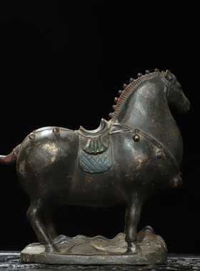 宝马摆件黄铜鎏金马到成功家居办公桌面装饰品创意工艺品复古礼品